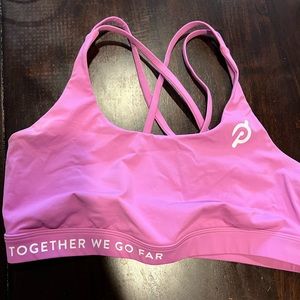 Lululemon Peloton pink “Together we go far” sports bra size 12